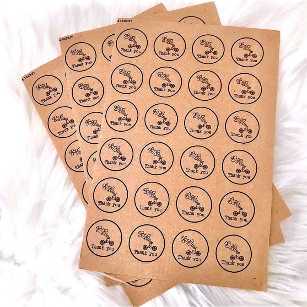 💜10/$25💜NEW 72 Thank You Craft Paper Round Stickers